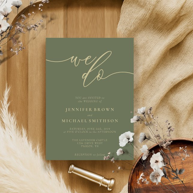 Sage Gold-Kalligrafie-Signatur, die wir bei Hochze Einladung (Von Creator hochgeladen)