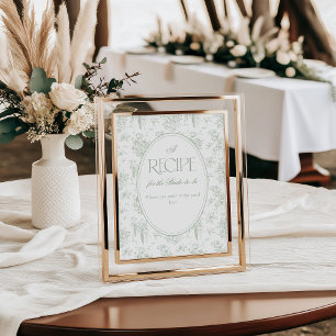 Sage Gree Toile Vintages Brautparty Poster