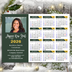 Sage Green 2025 Kalender Business Einfach Magnetic Magnetkarte