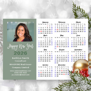 Sage Green 2025 Kalender Moderne Wirtschaft Magnet