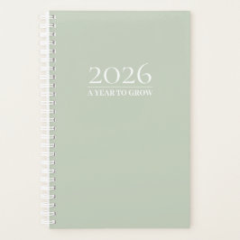 Sage Green 2026 Planner | Custom Title & Initials Planer