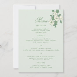 Sage Green 5x7 Wedding Menu Card Einladung
