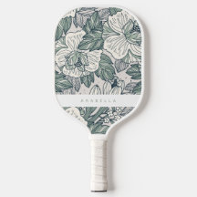 Sage Green Abstrakt Floral Pickleball Paddel