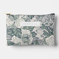 Sage Green Abstrakt Line Art Flora
