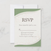 Sage Green Abstrakt Wedding RSVP-Karte