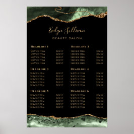 Sage Green Agate Price List Poster