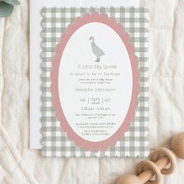 Sage Green Alberner Kleiner Gänse-Baby-Party-QR-Co Einladung