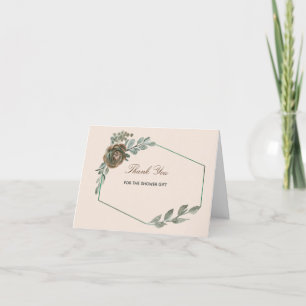 Sage Green and Blush Thank You Card Dankeskarte