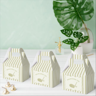 Sage Green and Cream Stripes Golf Themed Geschenkschachtel