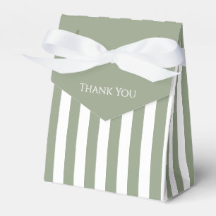 Sage Green and White Strip Vielen Dank Geschenkschachtel