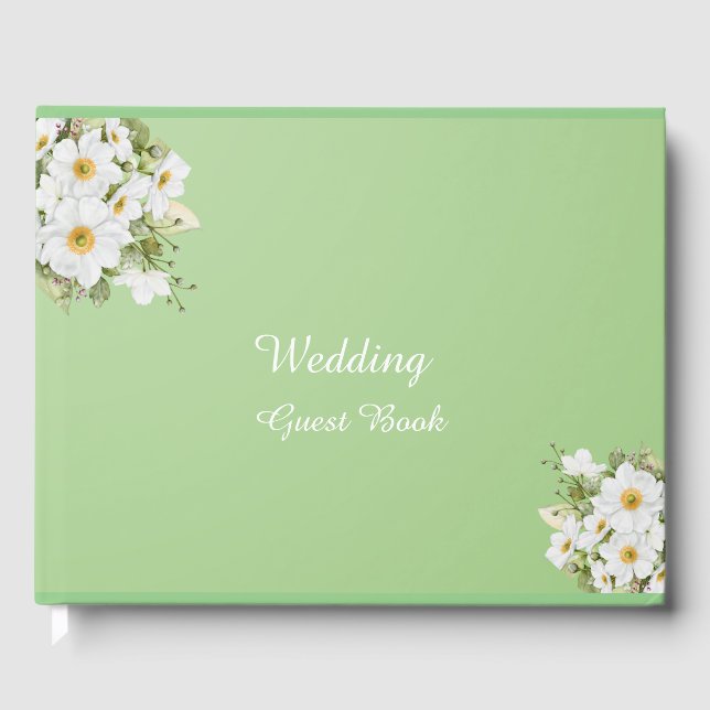 Sage Green Anemone Liebe: Wedding Guest Book Gästebuch (Vorderseite)