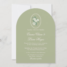 Sage Green Arch Chinoiserie Wedding Invitation Einladung