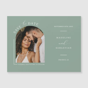 Sage Green Arch Foto Save the Date Magnetkarte