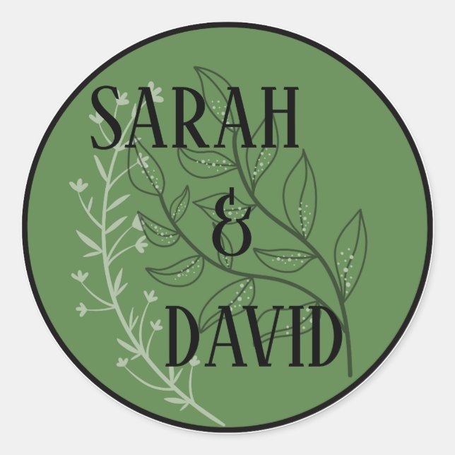 Sage Green Arch Wedding Sticker (Vorderseite)