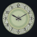 Sage Green Art Deco Große Wanduhr<br><div class="desc">In coolen Grays und Grüntönen mit einem Art Deko Design,  wird diese Uhr Ihnen eine einzigartige Touch in Ihrer eigenen Zuhause geben.</div>