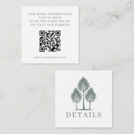 Sage Green Aspen Tree Wedding QR Begleitkarte
