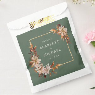 Sage Green Autumn Floral Bevorzugung Bag Geschenktütchen