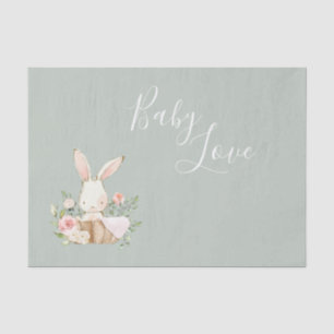 Sage Green Baby Liebe Script Elegante Babydusche Seidenpapier