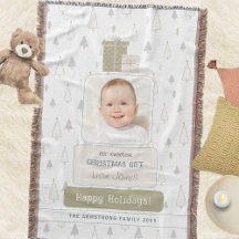 Sage Green Baby's 1st Photo Christmas