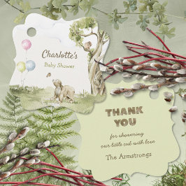 Sage Green Bearly Wait Fancy Square Geschenkanhänger