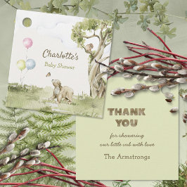 Sage Green Bearly Wait Square Baby Shower Geschenkanhänger