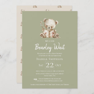 Sage Green Bearly Wait Storybook Bärendusche Einladung