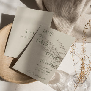 Sage Green Beige Boho Chic Moderne Minimale Hochze Save The Date