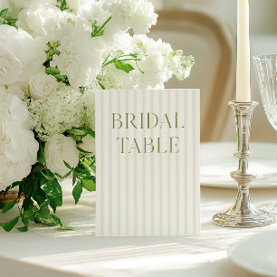 Sage Green & Beige Wedding Bridal Tischnummer