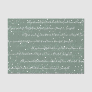 Sage Green Benutzerdefinierter Skripttext Elegan Seidenpapier