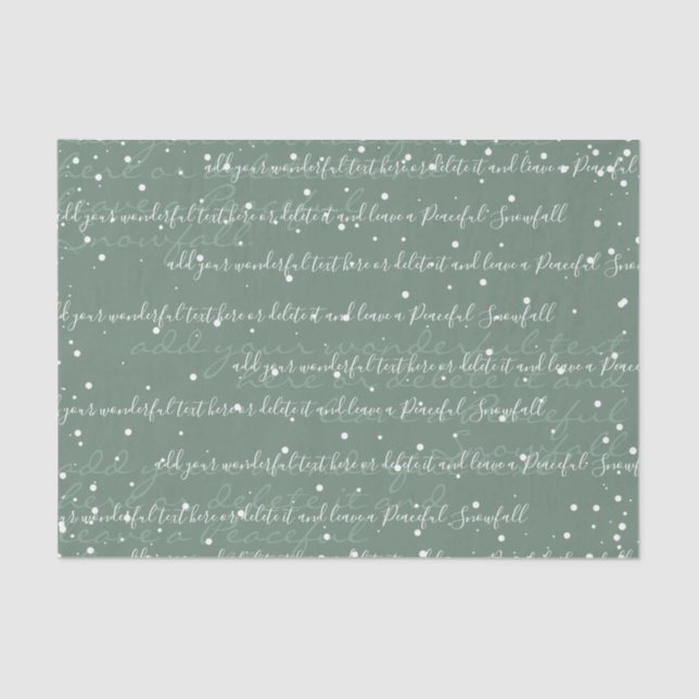 Sage Green | Benutzerdefinierter Skripttext Elegan Seidenpapier (Vorderseite)