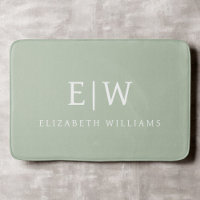 Sage Green Beruflich Simple Monogram Minimalistisc