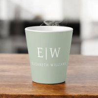 Sage Green Beruflich Simple Monogram Minimalistisc