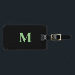 Sage Green Black Monogram Gift Gastgeschenk Gepäckanhänger<br><div class="desc">Mit Monogramm Anfangs- und auch persönliche Daten wie Name,  Adresse,  Telefonnummer und E-Mail,  die Sie bearbeiten können. Mit schlichtem,  elegantem und trendigem Weiß-Grün- und Schwarzhintergrund können Sie die Farbe ändern,  wenn Sie möchten.</div>