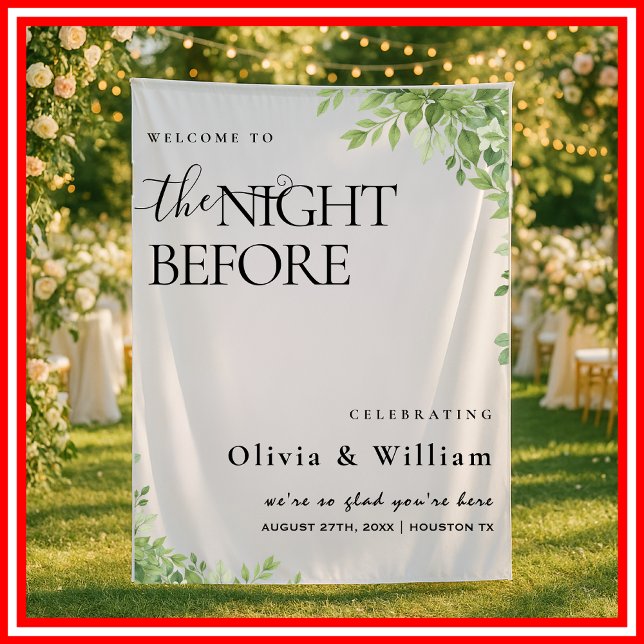 Sage Green Blätter die Nacht vor der Hochzeit Wandteppich (Von Creator hochgeladen)