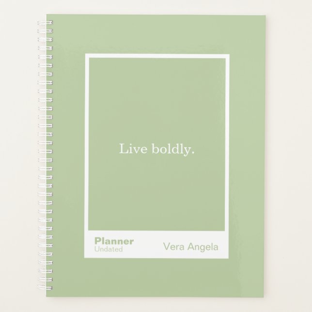 Sage Green Block Quote Large Planner Planer (Vorderseite)