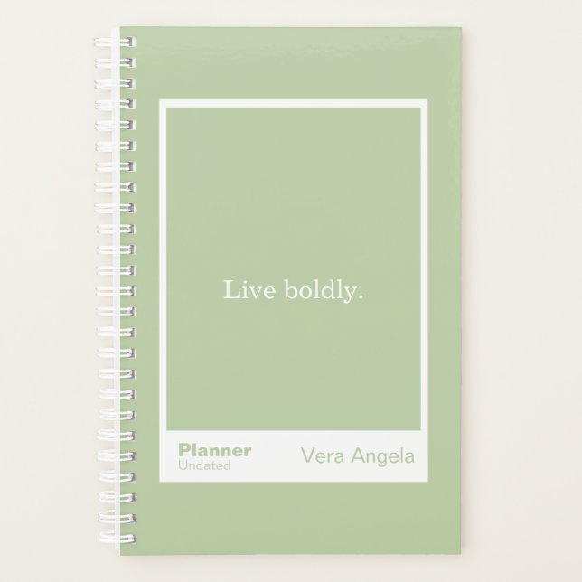 Sage Green Block Quote Small Planner Planer (Vorderseite)