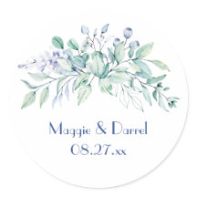 Sage Green & Blue Greenerity Wedding Monogram