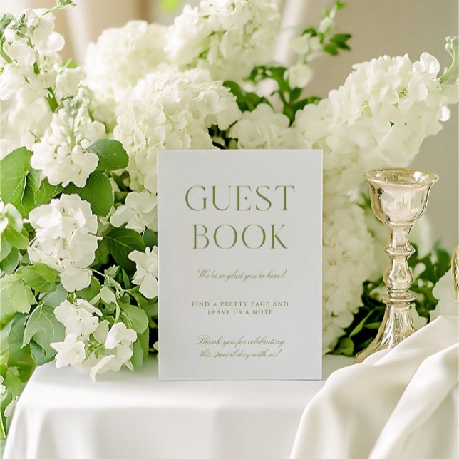 Sage Green & Blue Wedding Guest Book Sign Einladung (Sage Green & Blue Wedding Guest Book Sign)