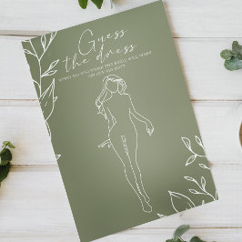 Sage Green Blume Bridal Game Guess the Dress Flyer