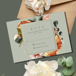 Sage Green Blumengarten Hochzeit RSVP Karte