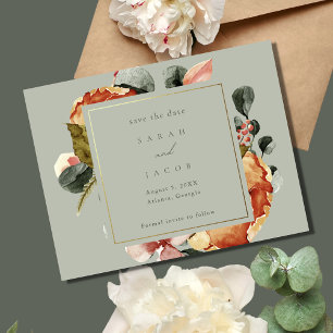 Sage Green Blumengarten Hochzeit Save The Date