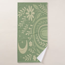 Sage Green Boho Badehandtuch