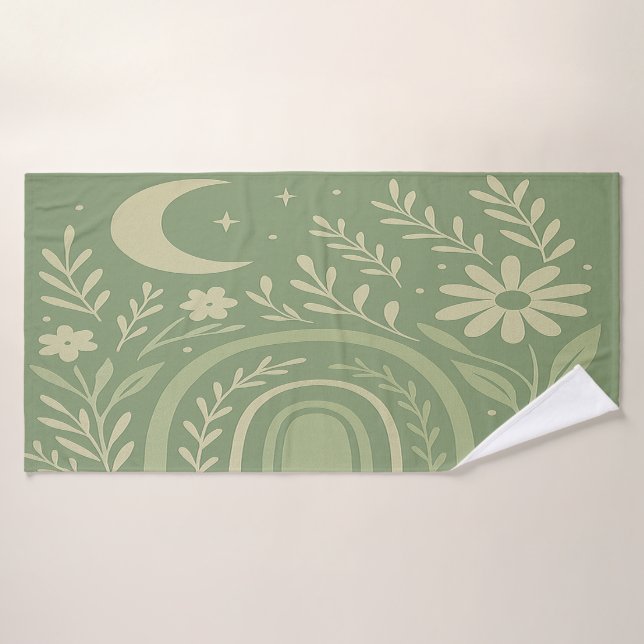 Sage Green Boho Badehandtuch (Badehandtuch)