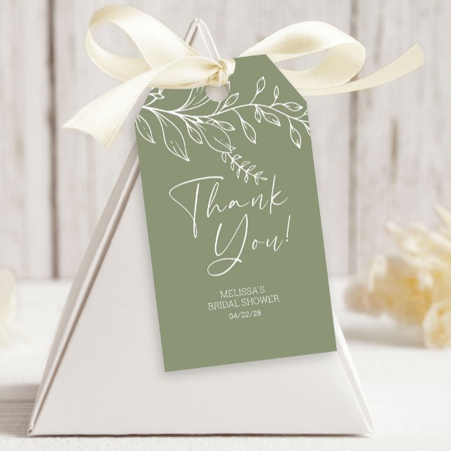 Sage Green Boho Blume Hochzeit Geschenkanhänger (Von Creator hochgeladen)