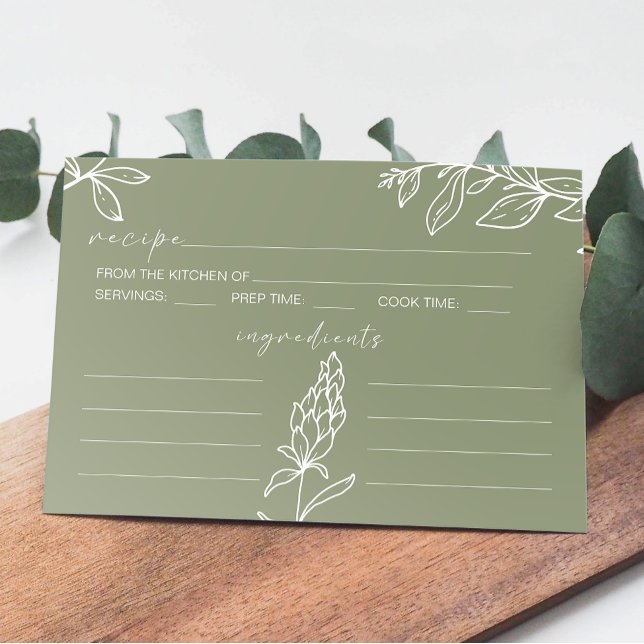 Sage Green Boho Blume Hochzeitskarte Mitteilungskarte (Von Creator hochgeladen)