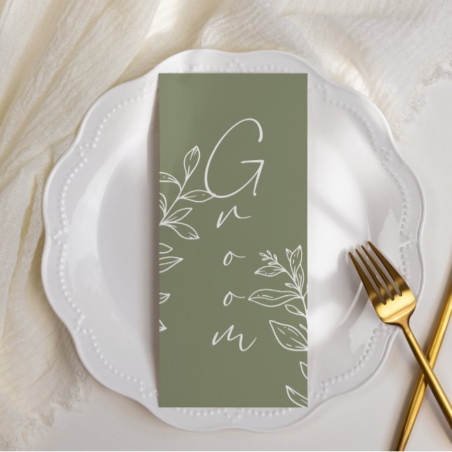 Sage Green Boho Blume reserviert Sitzplätze Menükarte (Von Creator hochgeladen)