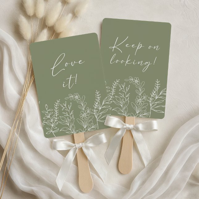 Sage Green Boho Blume sagt Ja zum Kleid Fächer (Von Creator hochgeladen)