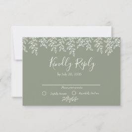 Sage Green Boho Botanische Hochzeit RSVP Karte