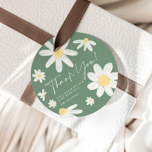 Sage Green Boho Daisy Blume Fevor Tags Geschenkanhänger