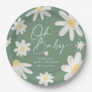Sage Green Boho Daisy Blume Paper Teller